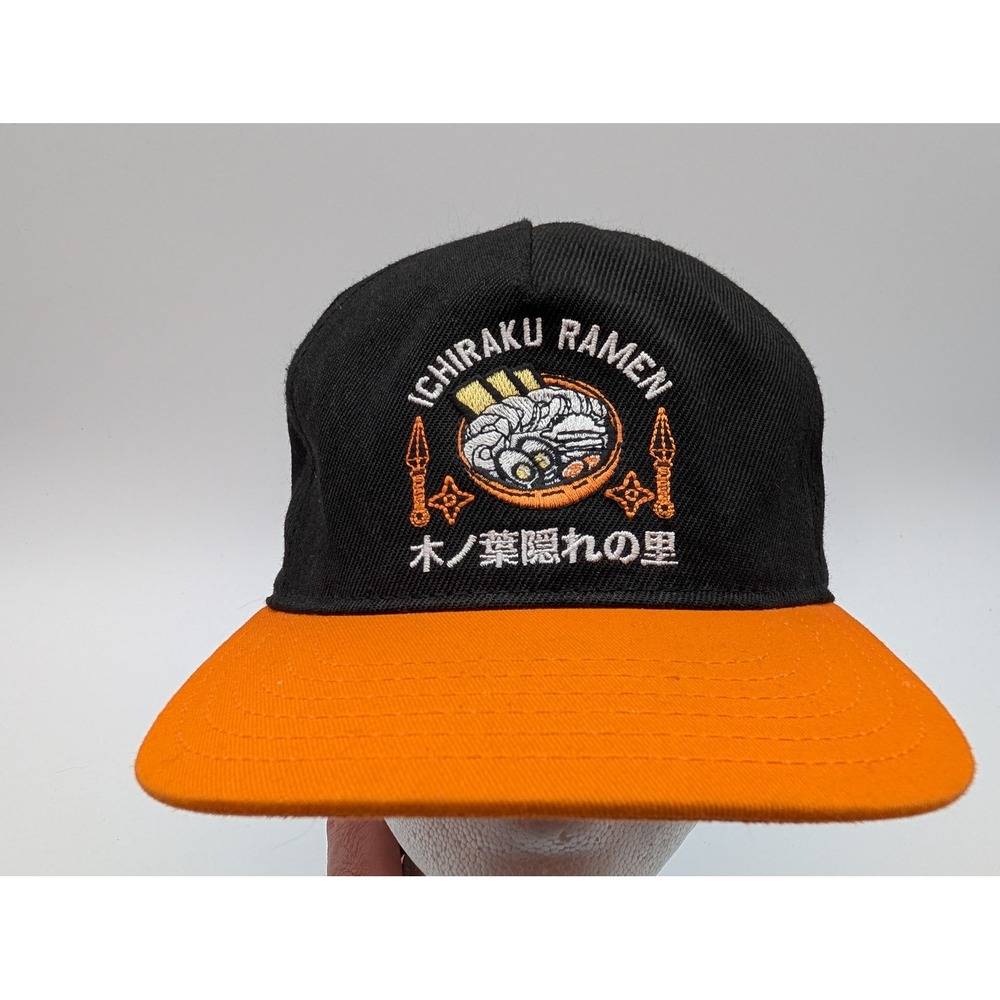 Naruto Shippuden Ichiraku Ramen Snapback Hat Black Orange Viz Media One Size